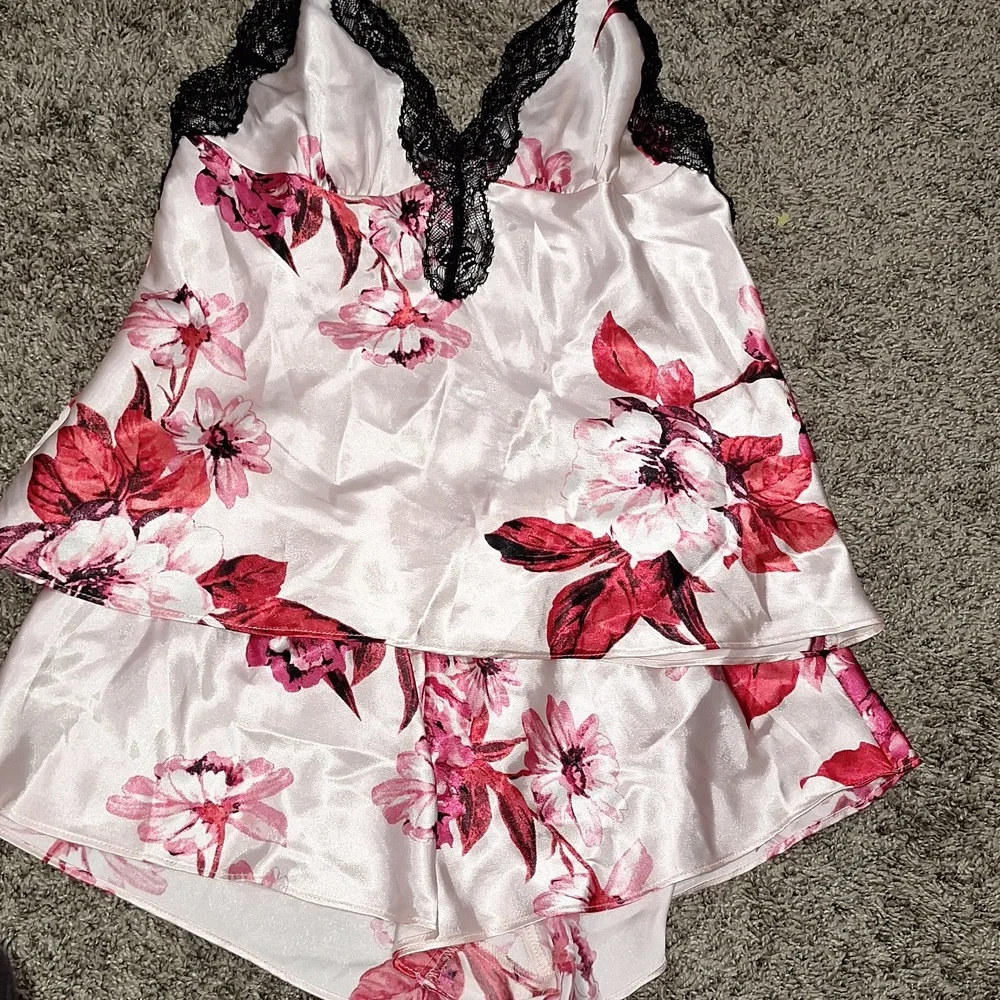 Lilac & London 2-piece lingerie pajama set - S floral pink